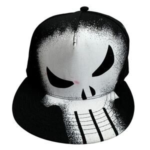 Men's Marvel Punisher Skull BlackWhite Cap Snapback Cotton Casual Outdoor Hat OS